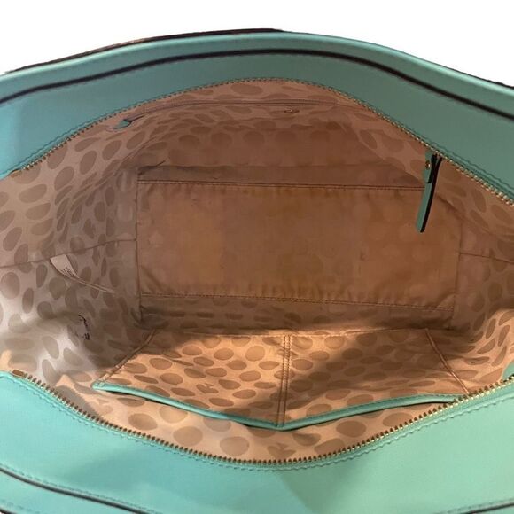 Kate Spade Leather Cedar Street Hayden Satchel Turquoise - Picture 9 of 11